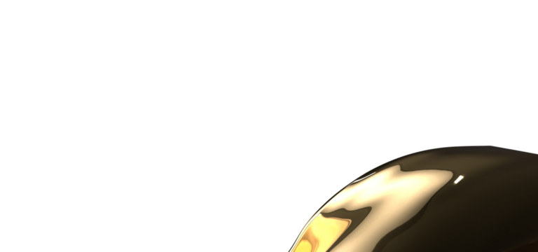 Flying gold cloth isolated on white background 3D render