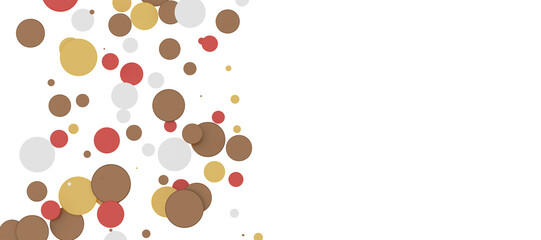  Colorful assorted confetti with serpentine on white