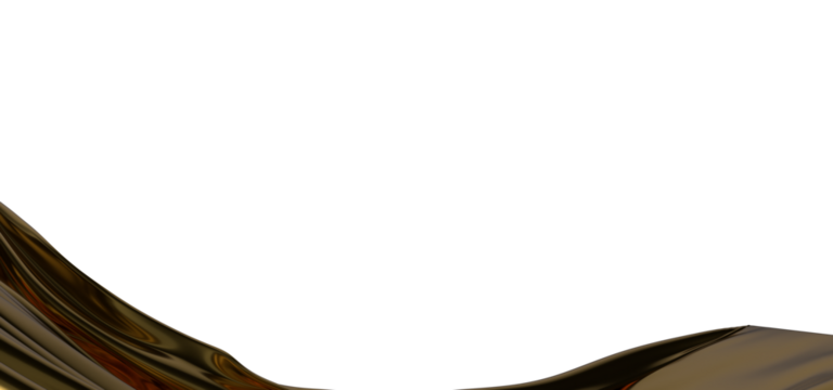 Flying gold cloth isolated on white background 3D render