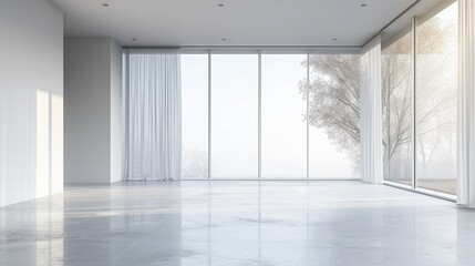 empty scandinavian room with window