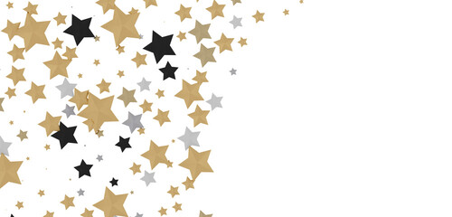 XMAS Stars - stars. Confetti celebration, Falling golden abstract decoration for party, birthday celebrate,