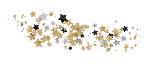 XMAS Stars - stars. Confetti celebration, Falling golden abstract decoration for party, birthday celebrate,