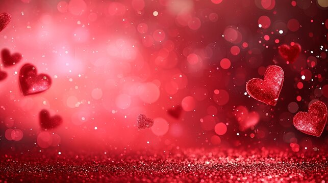 Valentines day background with hearts generative ai