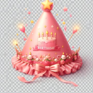 Happy Birthday Hat Image with PNG  background 