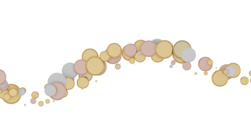 gold  Delight: Captivating 3D Illustration of Joyful gold Confetti