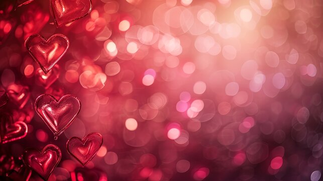 Valentines day background with hearts generative ai