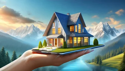 Fotobehang smartphone application for online search or sale real estate © Omega