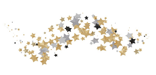 XMAS Stars - stars. Confetti celebration, Falling golden abstract decoration for party, birthday celebrate,
