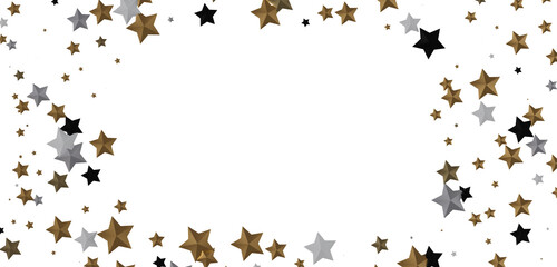 XMAS Stars - stars. Confetti celebration, Falling golden abstract decoration for party, birthday celebrate,