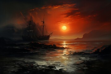 Obraz premium Expansive Marine landscape. Summer luxury beach. Generate Ai