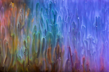 Flowing Multicolored Paints Watercolor Abstract