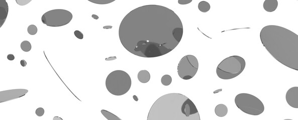 Joyful Deluge: Brilliant 3D Illustration Showcasing an Overflow of silver Confetti