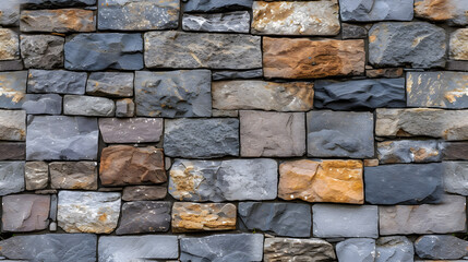 A Stone Wall Composed of Multicolored Rocks