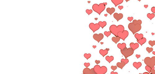 hearts on a pink background. 3d render illustration for advertising. Valentine's Day.