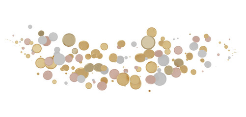 gold  Shower: Dynamic 3D Illustration of Dancing gold Confetti