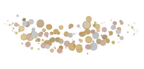 gold  Delight: Captivating 3D Illustration of Joyful gold Confetti