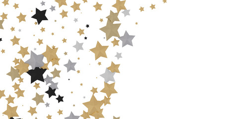 XMAS Stars - stars. Confetti celebration, Falling golden abstract decoration for party, birthday...