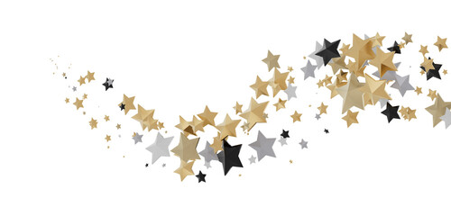 XMAS Stars - stars. Confetti celebration, Falling golden abstract decoration for party, birthday...