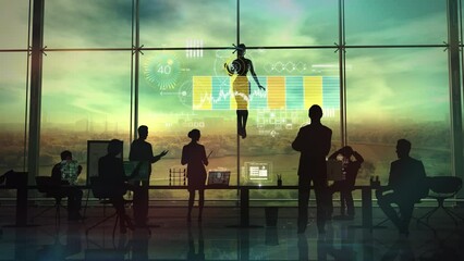 Using AI in the analysis of trading and exchange data. 3D render - Powered by Adobe