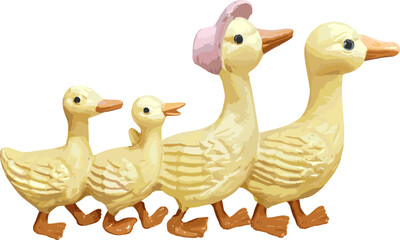Walking ducks vintage figurine
