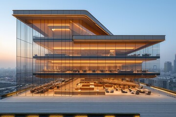 Spacious space offices mainly with glass walls interior professional photography