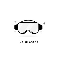 Virtual reality (VR) glass icon - flat design