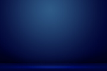 Fototapeta premium Solid Navy Blue Color Background. Empty Room Wall for Product Display. Beautiful Studio Background for Advertisement. 3d Render Background. Abstract wall Design. Interior Room Wall with Floor.