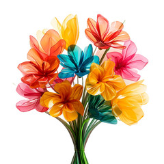 plastic Bouquet, transparent background.