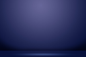 Solid Midnight Blue Color Background. Empty Room Wall for Product Display. Beautiful Studio Background for Advertisement. 3d Render Background. Abstract wall Design. Interior Room Wall with Floor.