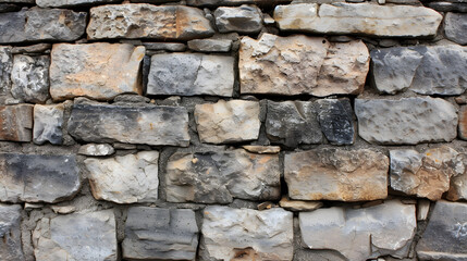 Stone Wall Constructed From Small Rocks