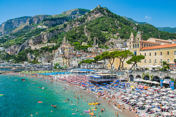 Plaża w Amalfi - obrazy, fototapety, plakaty