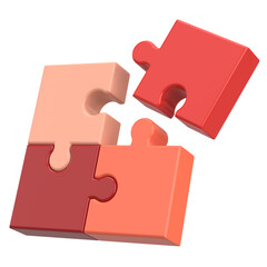 3D Puzzle. 3D Icon. 3D illustration.