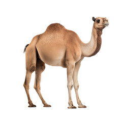 camel isolated on transparent and white background. Ideal for use in advertising. Generative ai