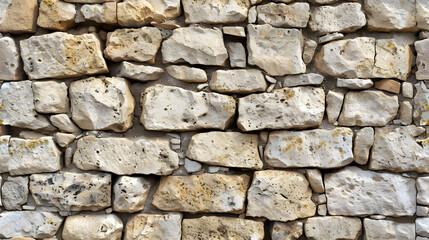 Stone Wall Constructed With Rocks and Cement