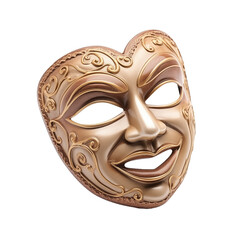 Venetian carnival mask isolated on transparent and white background. Ideal for use in advertising. Generative ai