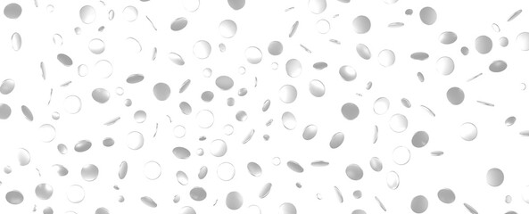 silver  Celebration: Captivating 3D Illustration of Shimmering silver Confetti