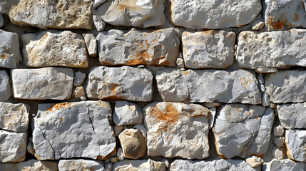 Fototapeta premium Rusty Stone Wall Made of Rocks