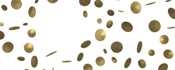 Golden Shower: Dynamic 3D Illustration of Dancing Gold Confetti