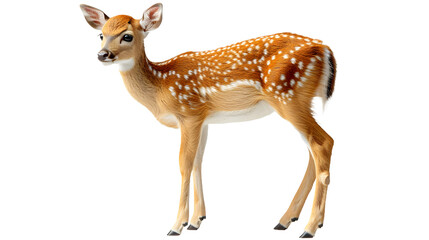 Small Deer Standing Next to a White Background