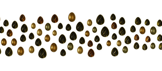 Set of different 3D realistic, shiny, golden,