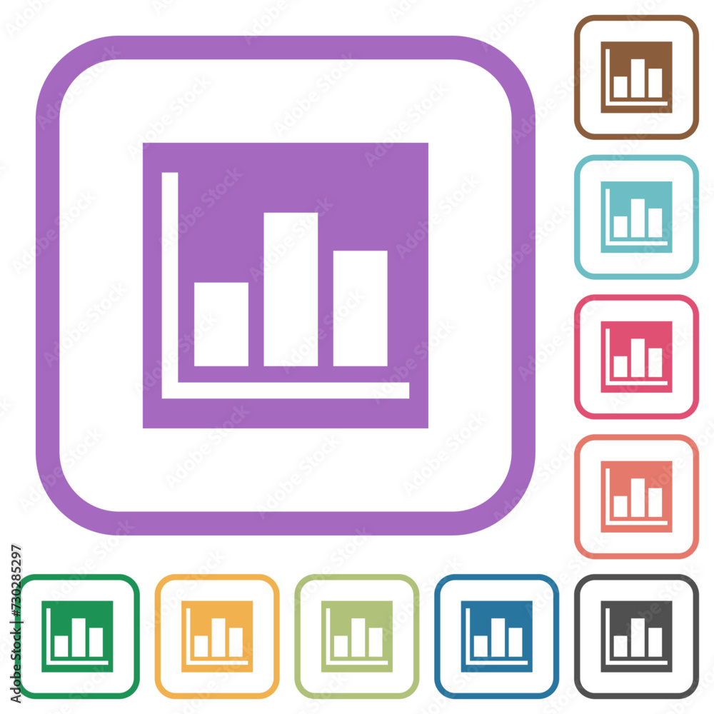 Poster bar graph statistics solid simple icons