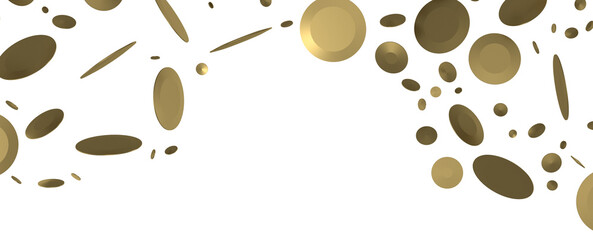 Golden Shower: Dynamic 3D Illustration of Dancing Gold Confetti