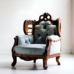Classic armchair on white background. Comfortable armchair in classic style.