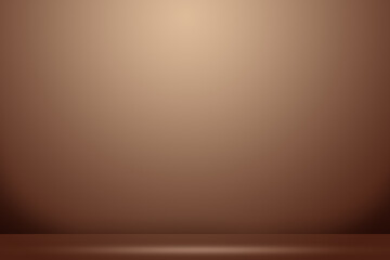 Solid Mahogany Color Background. Empty Room Wall for Product Display. Beautiful Studio Background for Advertisement. 3d Render Background. Abstract wall Design.  Interior Room Wall with Floor.
