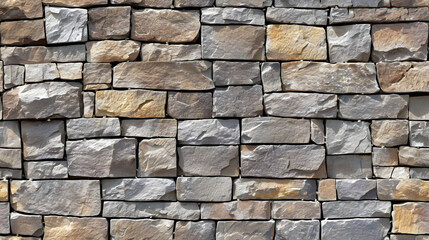 Obraz premium A Stone Wall Made of Various Types of Rocks