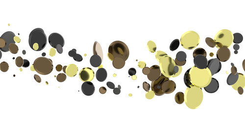 gold  Rainfall: Astonishing 3D Illustration of gold  Confetti Shower