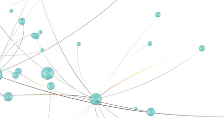 Motion of digital data flow. Communication and technology network concept with moving lines and dots