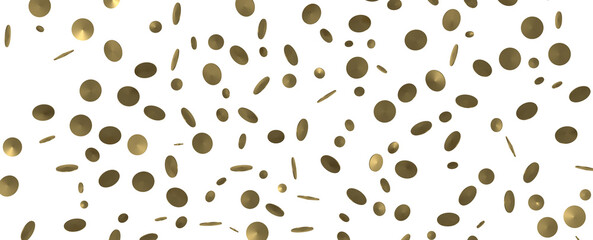 Golden Shower: Dynamic 3D Illustration of Dancing Gold Confetti