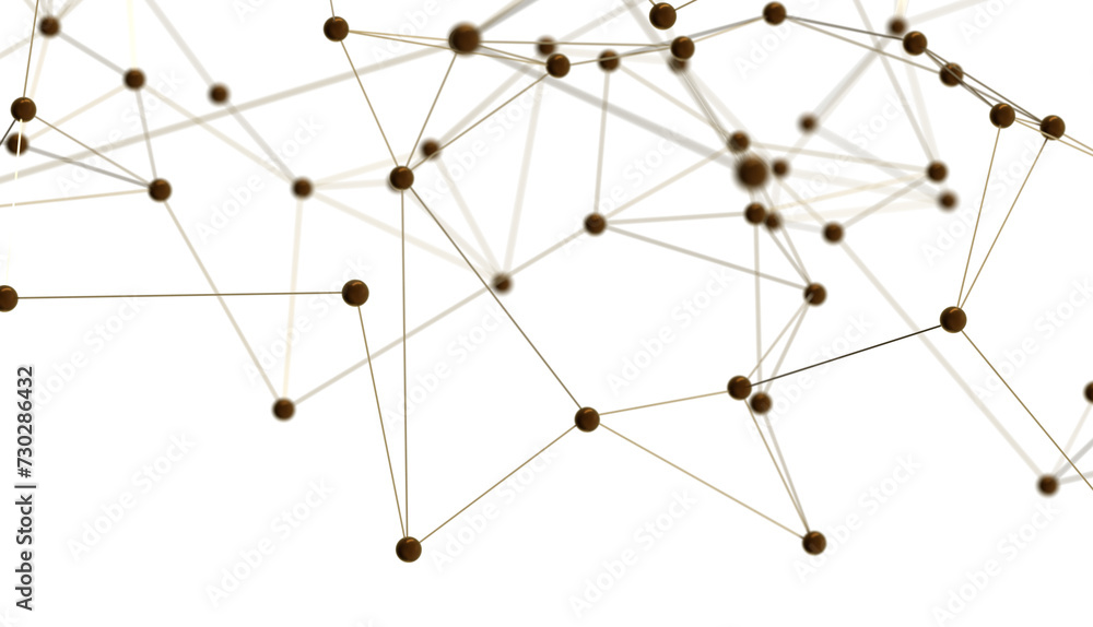 Poster neural network 3d illustration. big data and cybersecurity