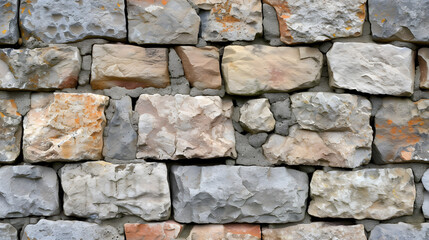 Stone Wall Made of Various Colored Rocks